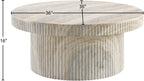Art Deco Indoor/Outdoor Coffee Table with Fluted Travertine Finish