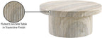 Art Deco Indoor/Outdoor Coffee Table with Fluted Travertine Finish