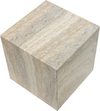 Piazza Travertine Finish Indoor / Outdoor Concrete End Table