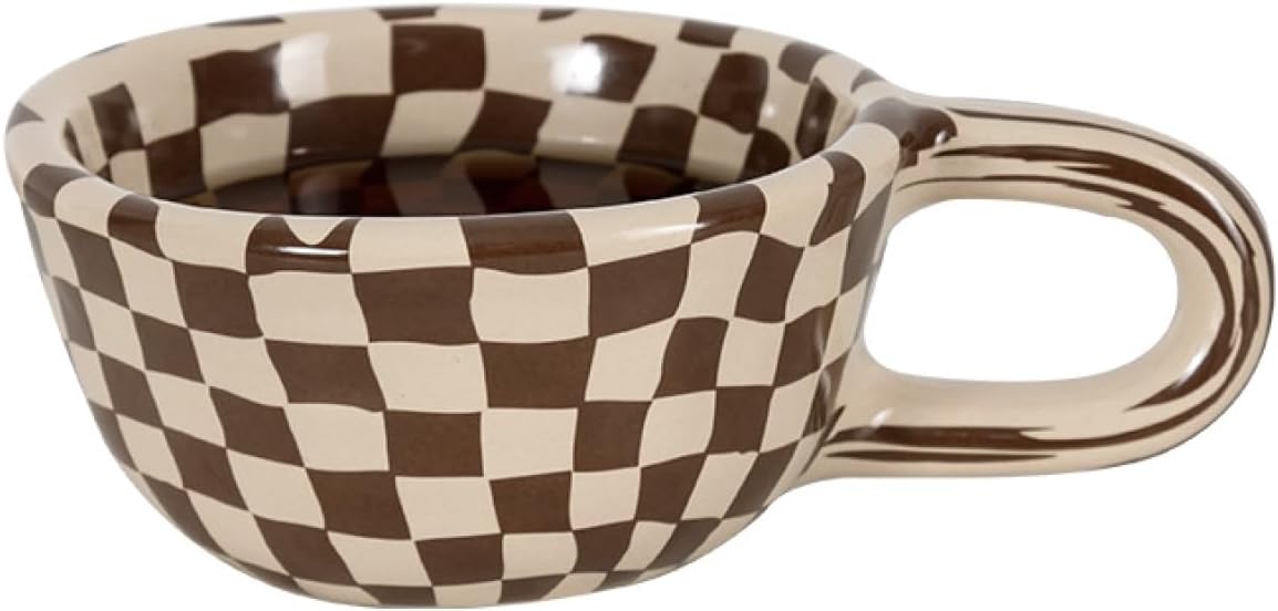 Checkerboard Coffee Mug (Brown)