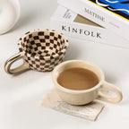 Checkerboard Coffee Mug (Brown)