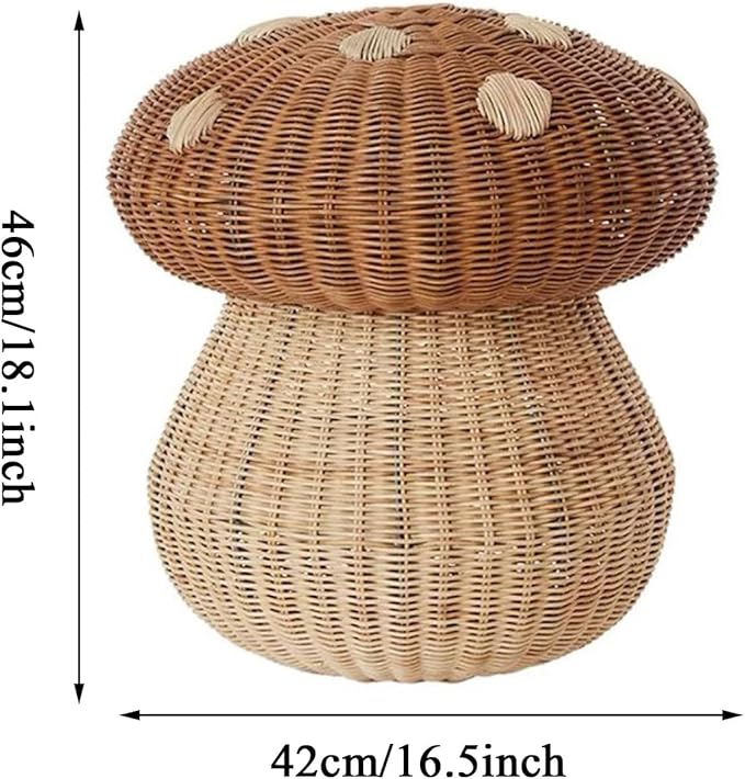 Handmade Rattan Mushroom Storage Basket