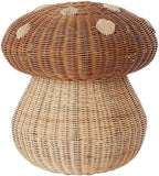 Handmade Rattan Mushroom Storage Basket