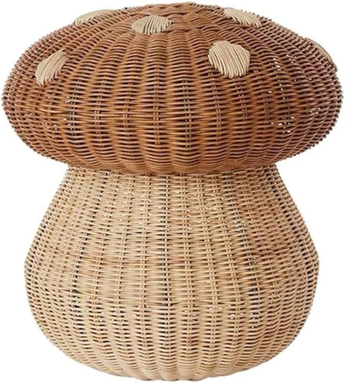 Handmade Rattan Mushroom Storage Basket