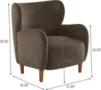 Dolly Mid-Century Modern Velvet Upholstered Wingback Club Chair, Dark Brown