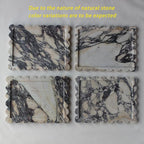 Genuine Calacatta Viola Scalloped Marble Tray