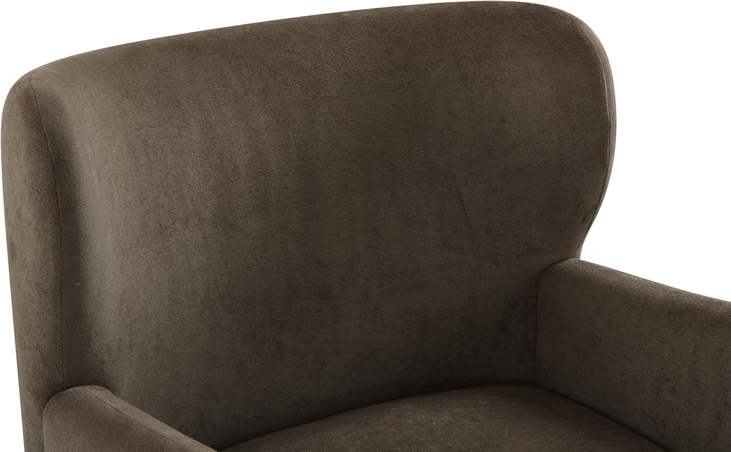 Dolly Mid-Century Modern Velvet Upholstered Wingback Club Chair, Dark Brown