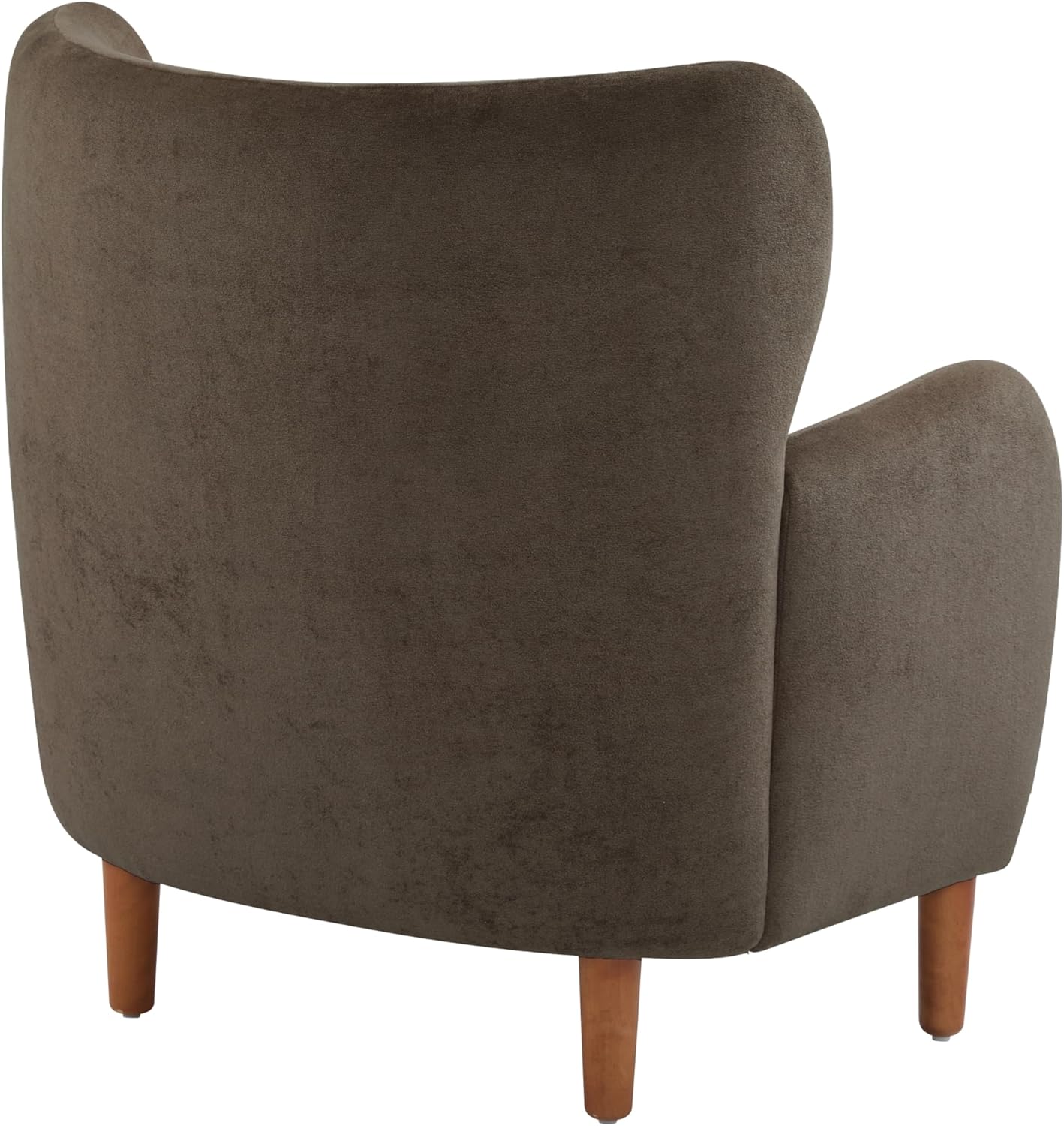 Dolly Mid-Century Modern Velvet Upholstered Wingback Club Chair, Dark Brown