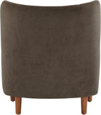 Dolly Mid-Century Modern Velvet Upholstered Wingback Club Chair, Dark Brown