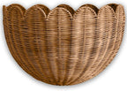 Scalloped Wicker Hanging Basket