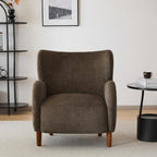 Dolly Mid-Century Modern Velvet Upholstered Wingback Club Chair, Dark Brown