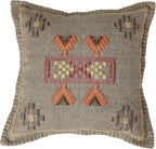 Creative Co-Op Handwoven Cotton Throw Pillow Cover with Geometric Embroidery, Multicolor