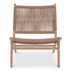Rowan Lounge Chair, Solid Teak Frame, Faux Hyacinth Woven Seat, Indoor/Outdoor Use, Brown