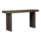 Brannon Console Table, Solid Pinewood, Matte Driftwood Finish, Aged Brown