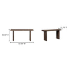Brannon Console Table, Solid Pinewood, Matte Driftwood Finish, Aged Brown