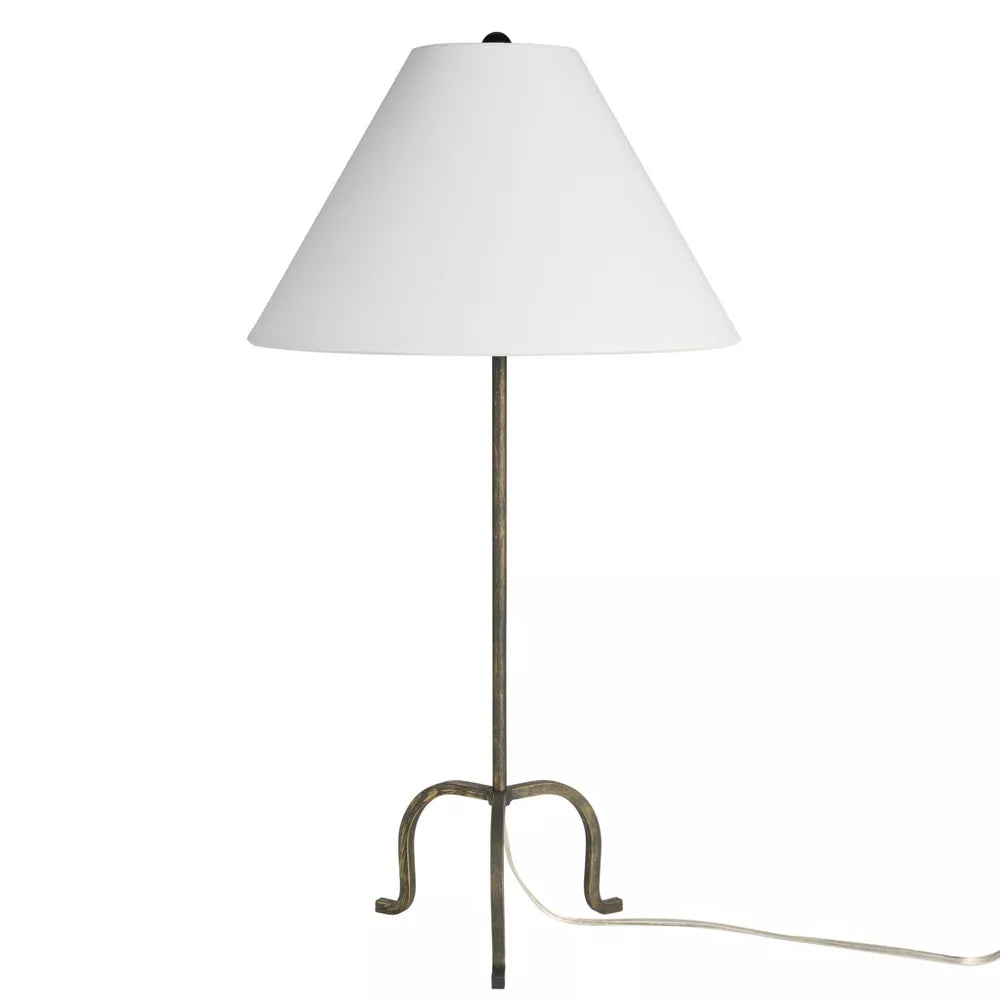 Nourison 28" Black Wrought Iron Heritage Metal Slim Tripod Table Lamp