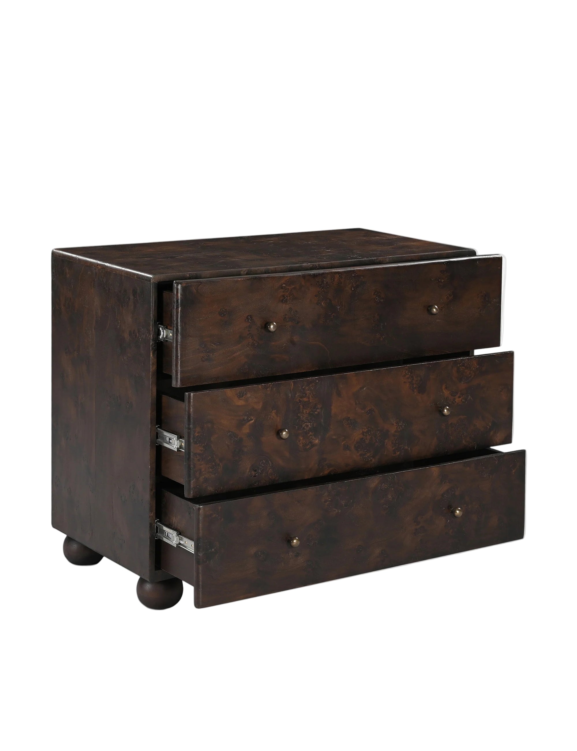 Moe's Home Collection York 3 Drawer Nightstand, Dark Brown