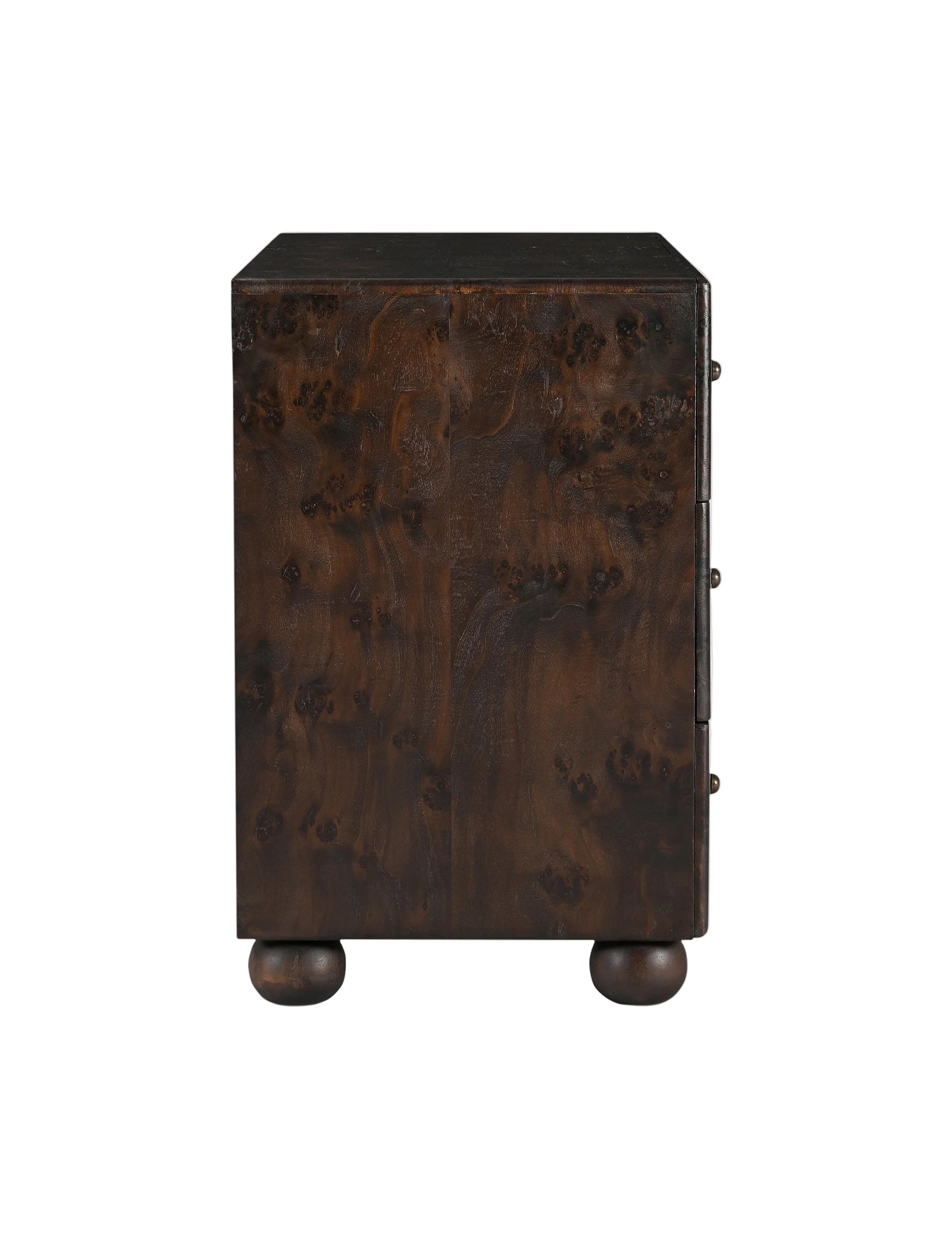 Moe's Home Collection York 3 Drawer Nightstand, Dark Brown