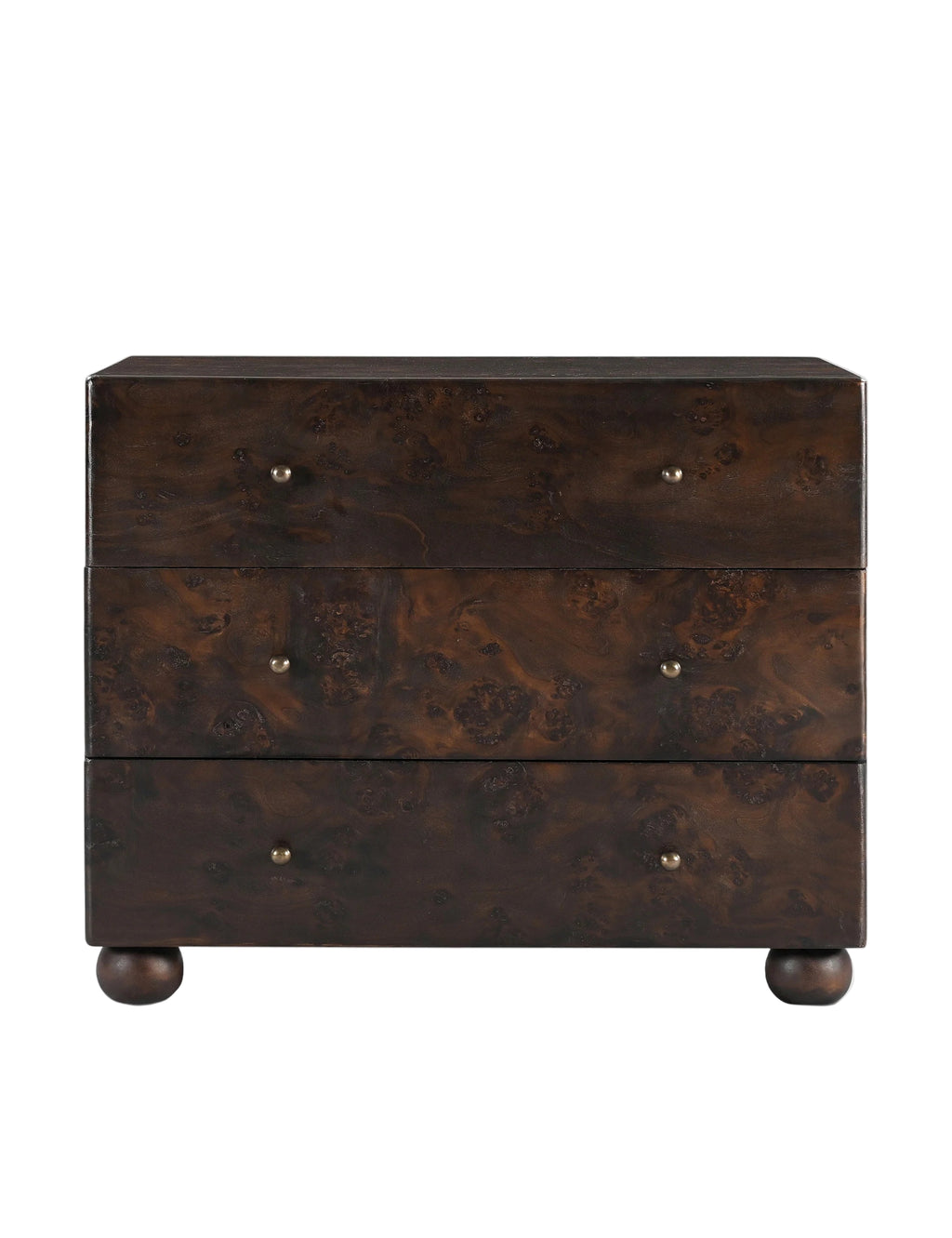 Moe's Home Collection York 3 Drawer Nightstand, Dark Brown