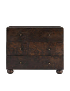 Moe's Home Collection York 3 Drawer Nightstand, Dark Brown