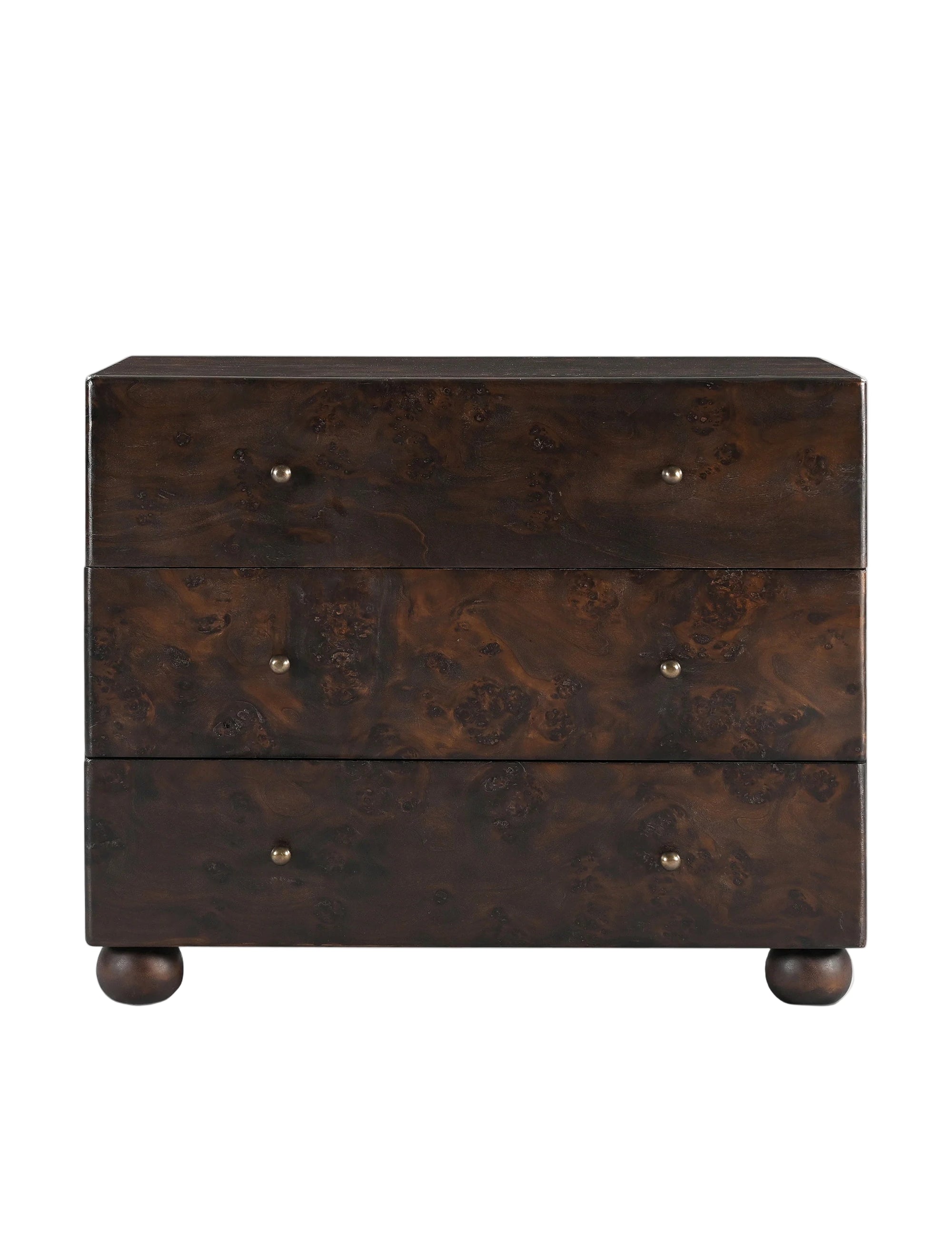 Moe's Home Collection York 3 Drawer Nightstand, Dark Brown