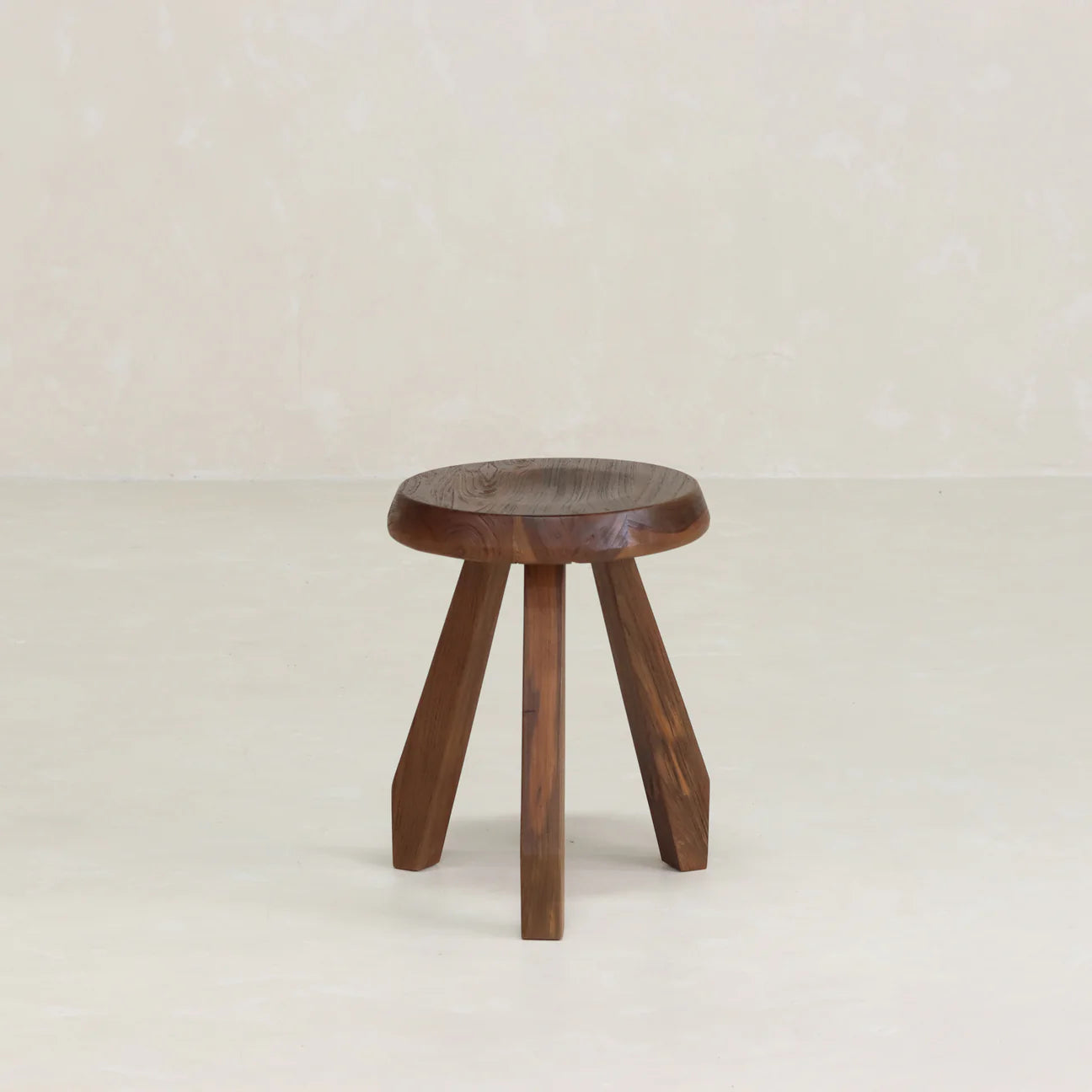 Meribel Milking Stool - Reclaimed Dark Teak Wood