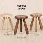 Meribel Milking Stool - Reclaimed Dark Teak Wood