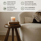 Meribel Milking Stool - Reclaimed Dark Teak Wood