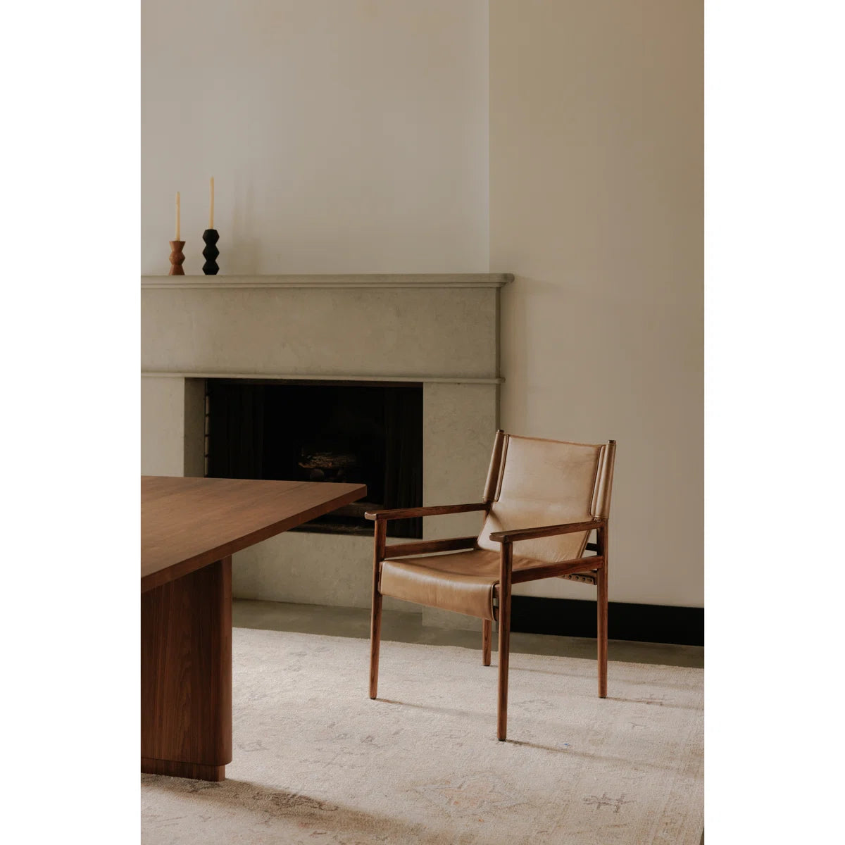 Moe's Home Collection Remy Leather Dining Chair, Brown