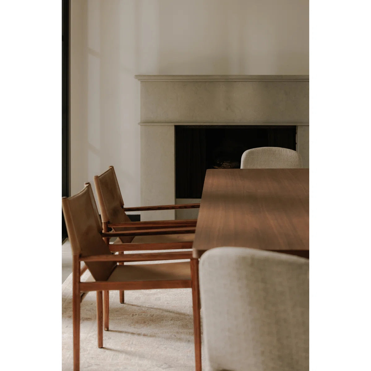 Moe's Home Collection Remy Leather Dining Chair, Brown