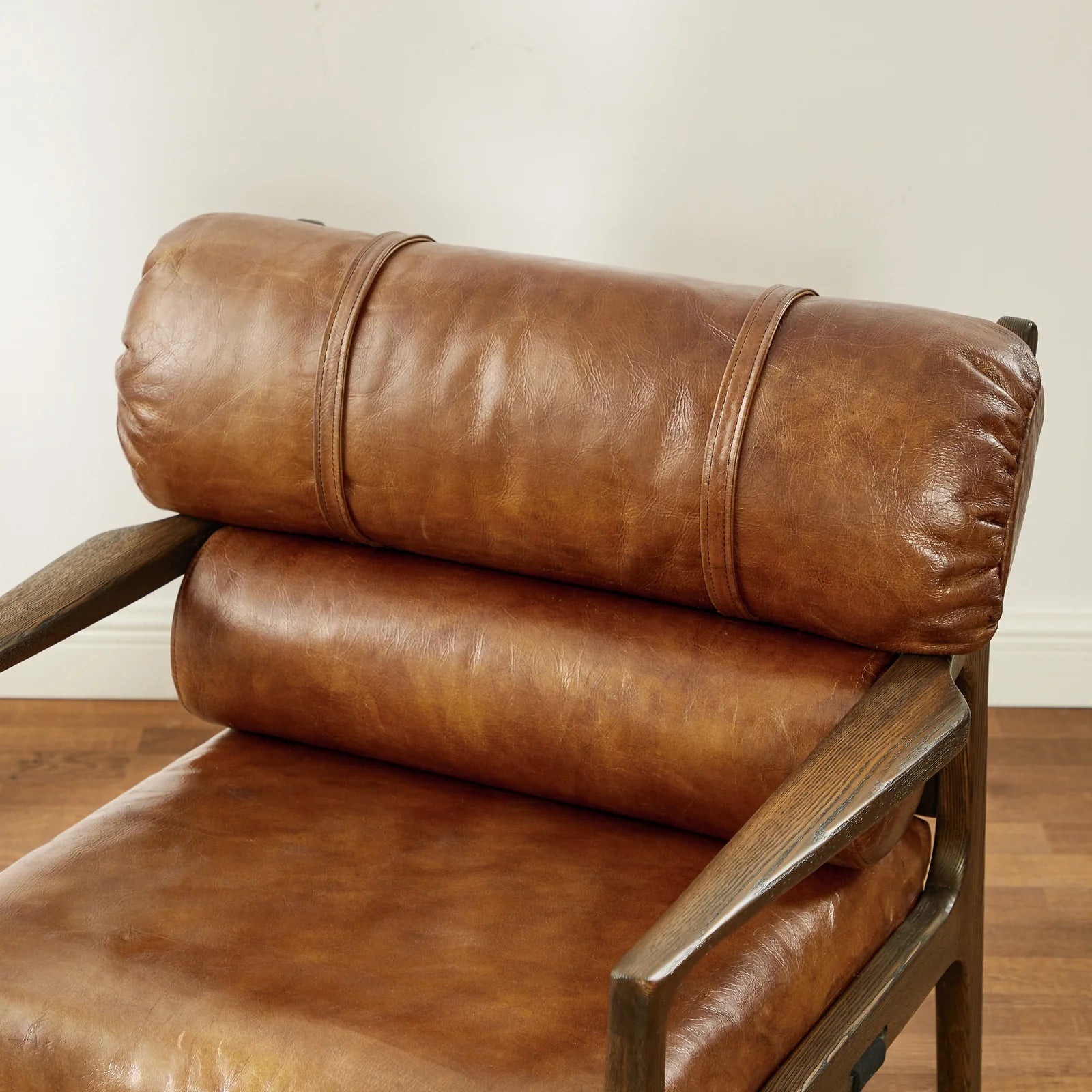 Mid Century Modern Accent Armchair with Ash Wood Frame