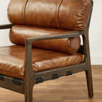 Mid Century Modern Accent Armchair with Ash Wood Frame