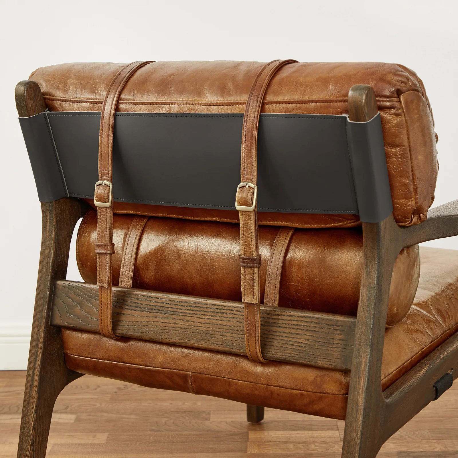 Mid Century Modern Accent Armchair with Ash Wood Frame