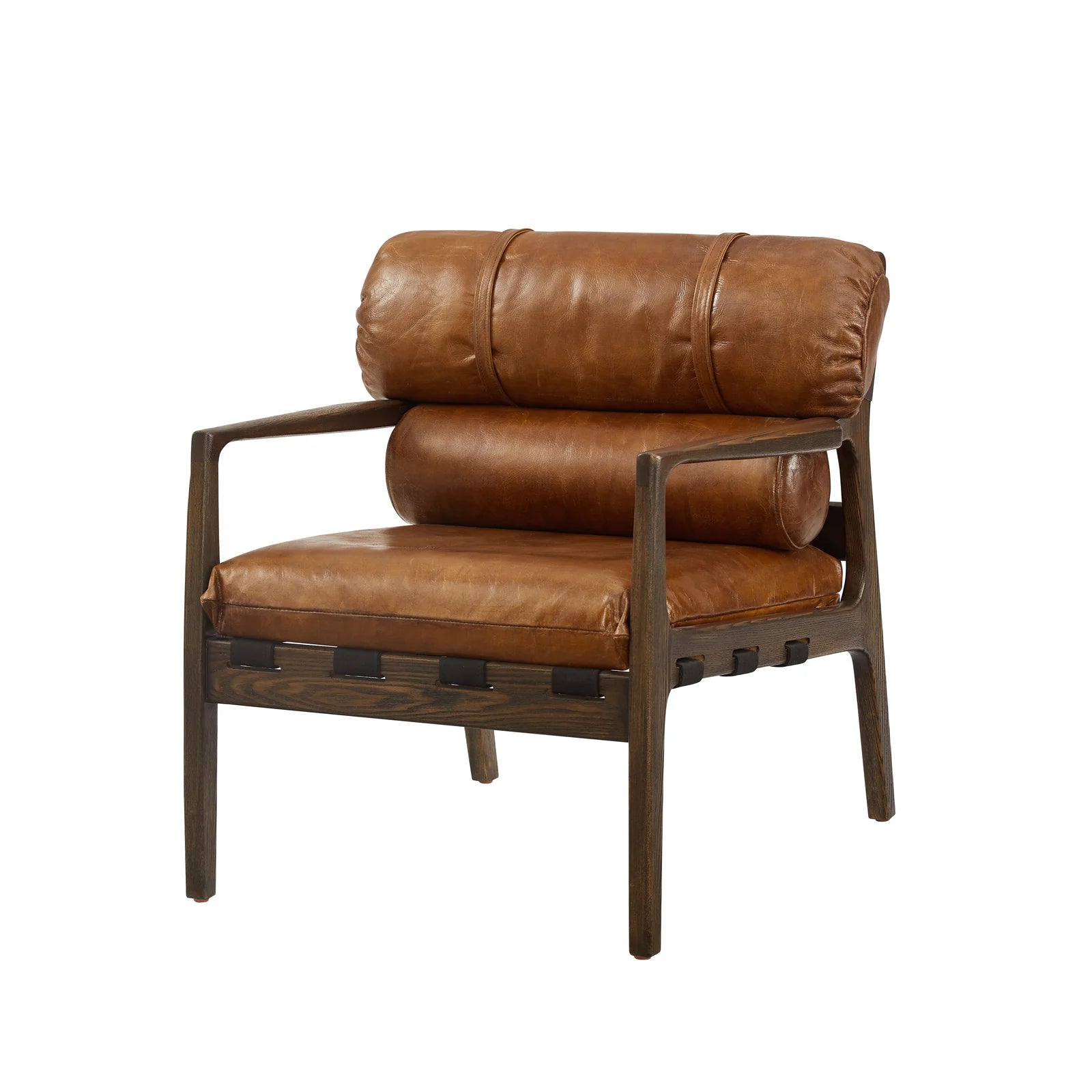 Mid Century Modern Accent Armchair with Ash Wood Frame