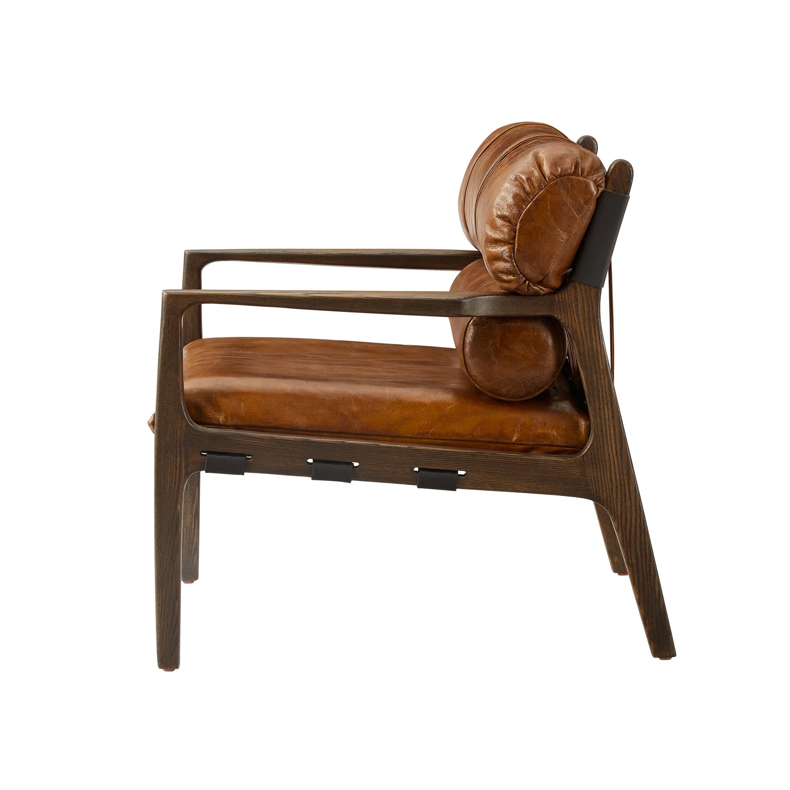 Mid Century Modern Accent Armchair with Ash Wood Frame
